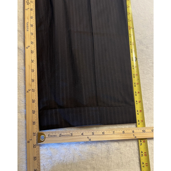 Armani Collezioni Mens 46L 39x31 Brown Black Stripe Designer Luxury Suit - Picture 15 of 16